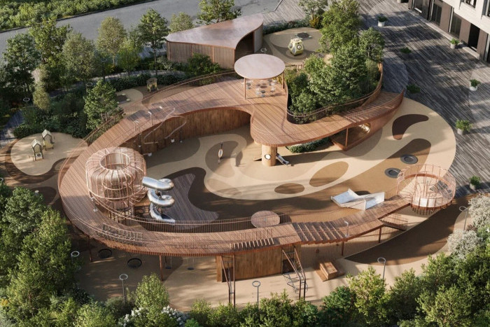 В ЖК "Крылатская 33" начали строить двухуровневую детскую площадку