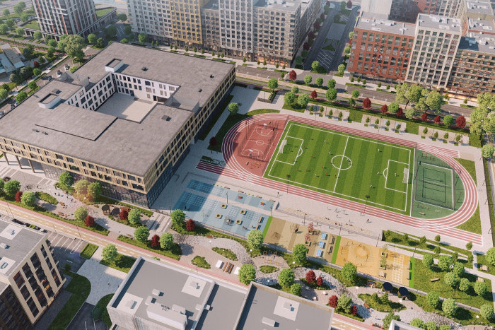 В ЖК "LIFE-Варшавская" построят стадион с футбольным полем
